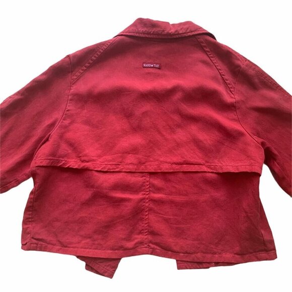 Red Cropped Hard Tail Jacket / Cardigan - Picture 3 of 4